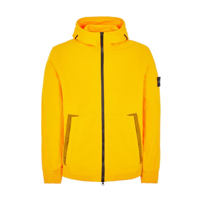 Stone Island FW22 Yellow Logo Patch Zip-Up Sweatshirt Jacket 7715Q0122-V0030