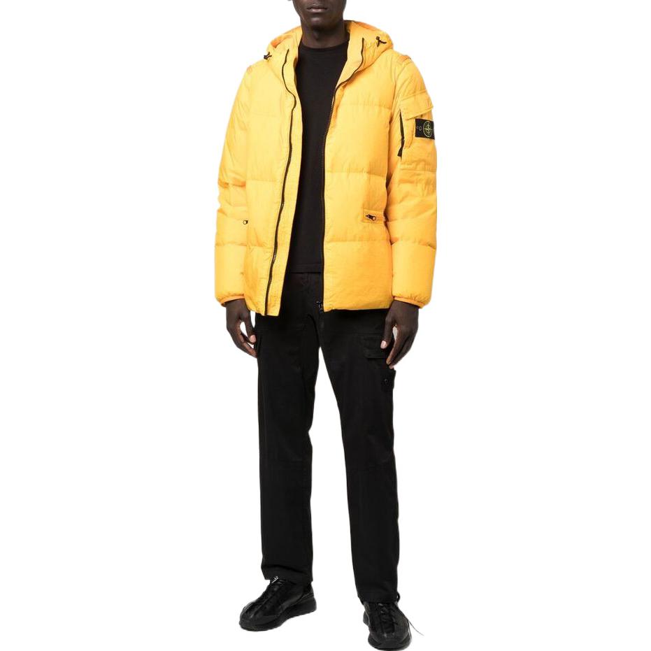 STONE ISLAND FW22 Yellow Puffer Jacket Unisex Casual Zip-Up Quilted Coat 771540223-V0030 圖 3