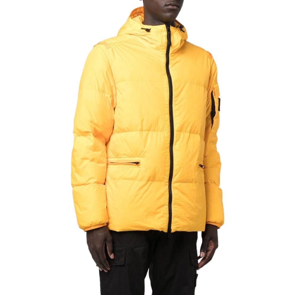 STONE ISLAND FW22 Yellow Puffer Jacket Unisex Casual Zip-Up Quilted Coat 771540223-V0030 圖 4