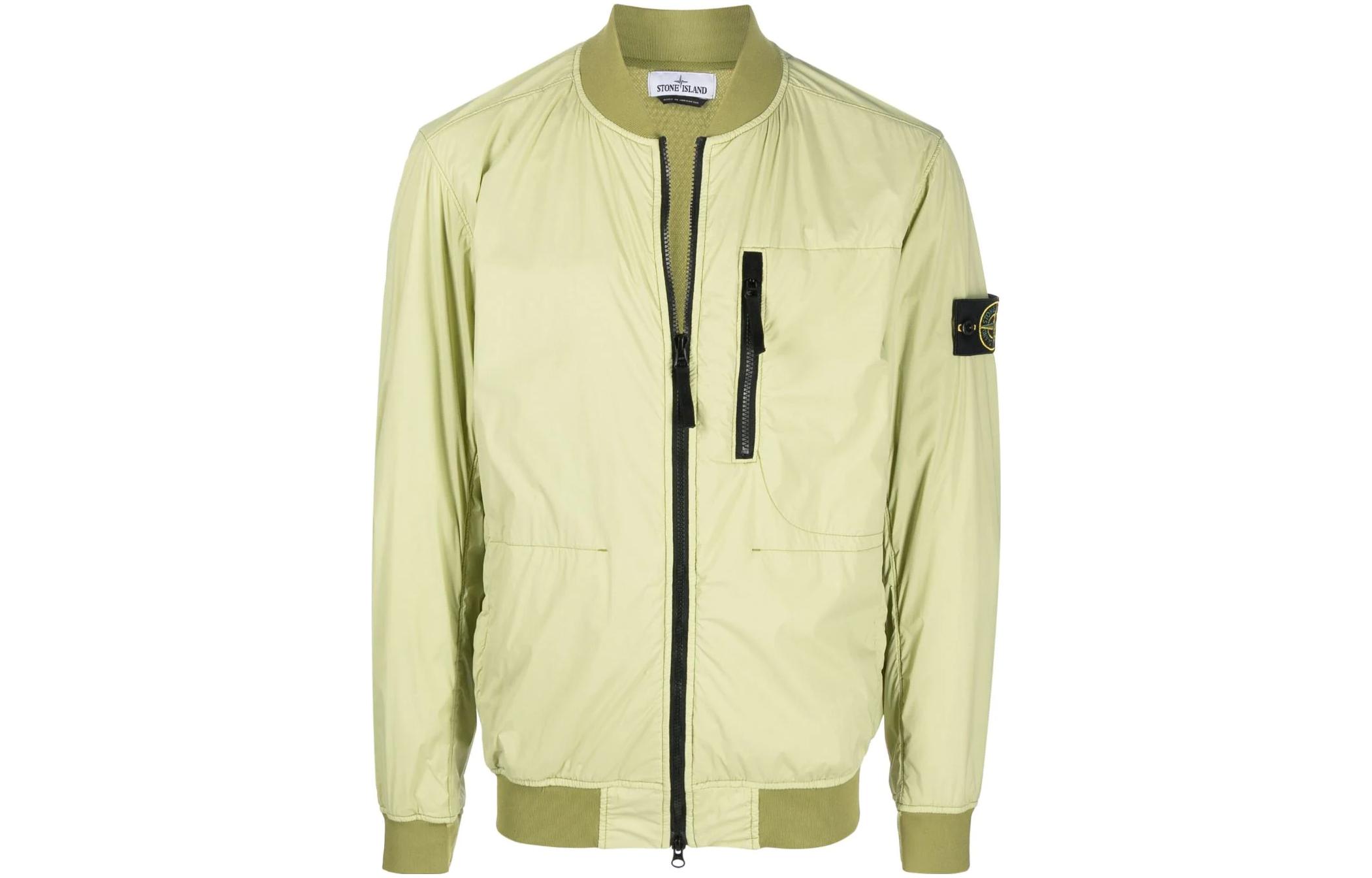 STONE ISLAND FW22 Yellow Solid Color Badge Long Sleeve Jacket 761541331-V0052
