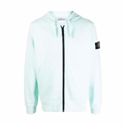 Stone Island FW22 Zip Hoodie Jacket Men’s Green - Fleece Lined, Long Sleeve 771564220-V0044