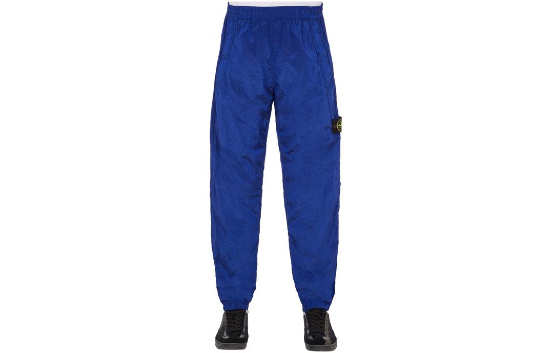 STONE ISLAND FW23  Blue Straight-Leg Nylon Pants with Logo & Zippers. 791531119-V0022 圖 2