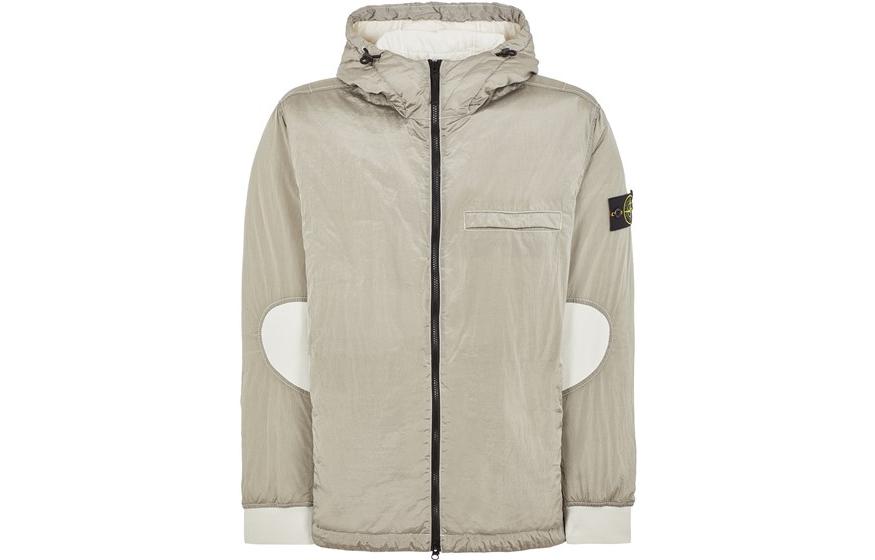 Stone Island FW23  Hooded Cotton Jacket with Dual Zippers - Light Gray. 791542819-V0097 圖 2