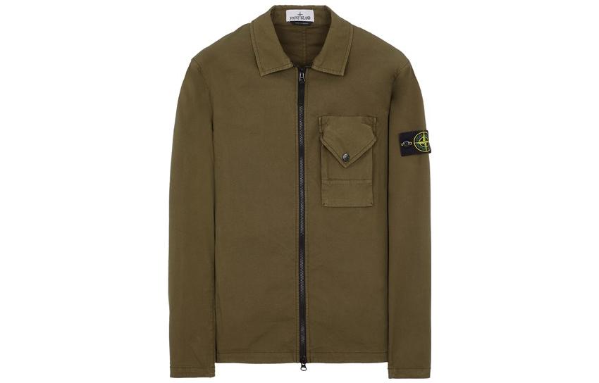 STONE ISLAND FW23  Olive Green Solid Color Zip-Up Jacket 791511010-V0058 圖 2