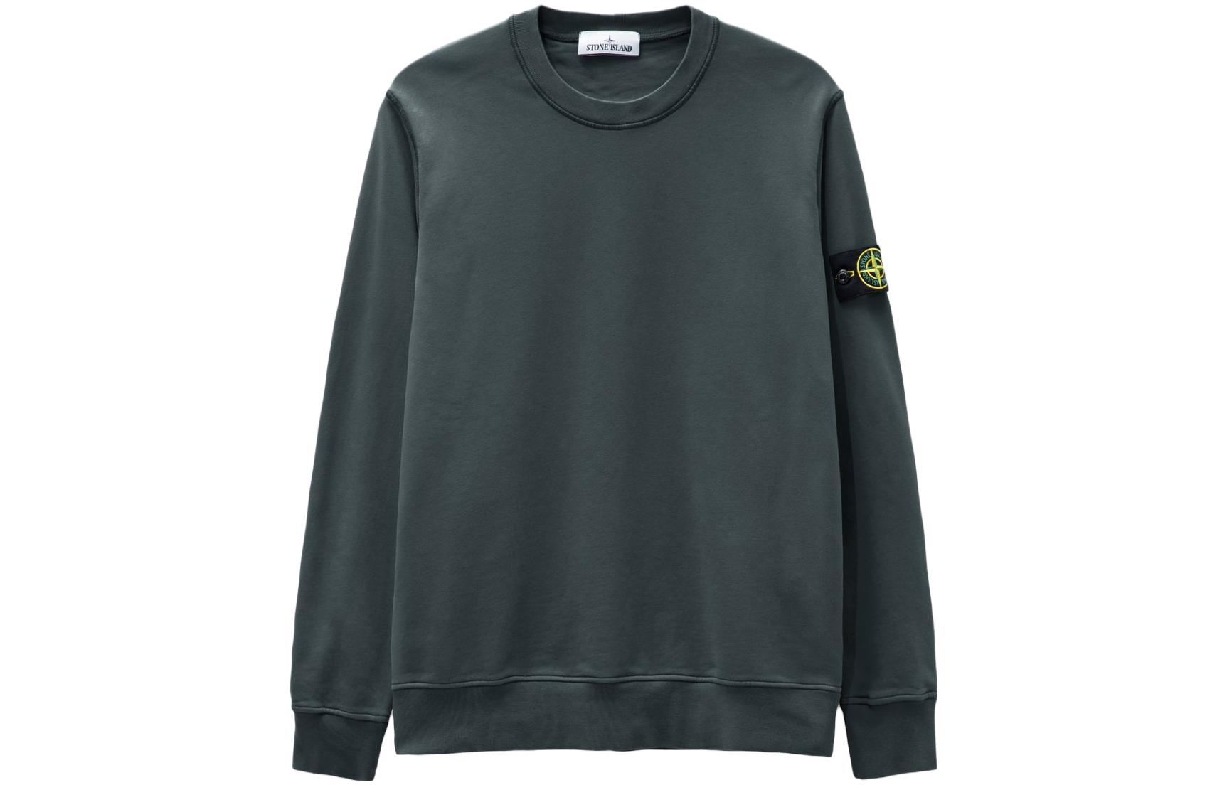 Stone Island FW23 Badge Crewneck Long Sleeve Sweatshirt Gray 791563051-V0062