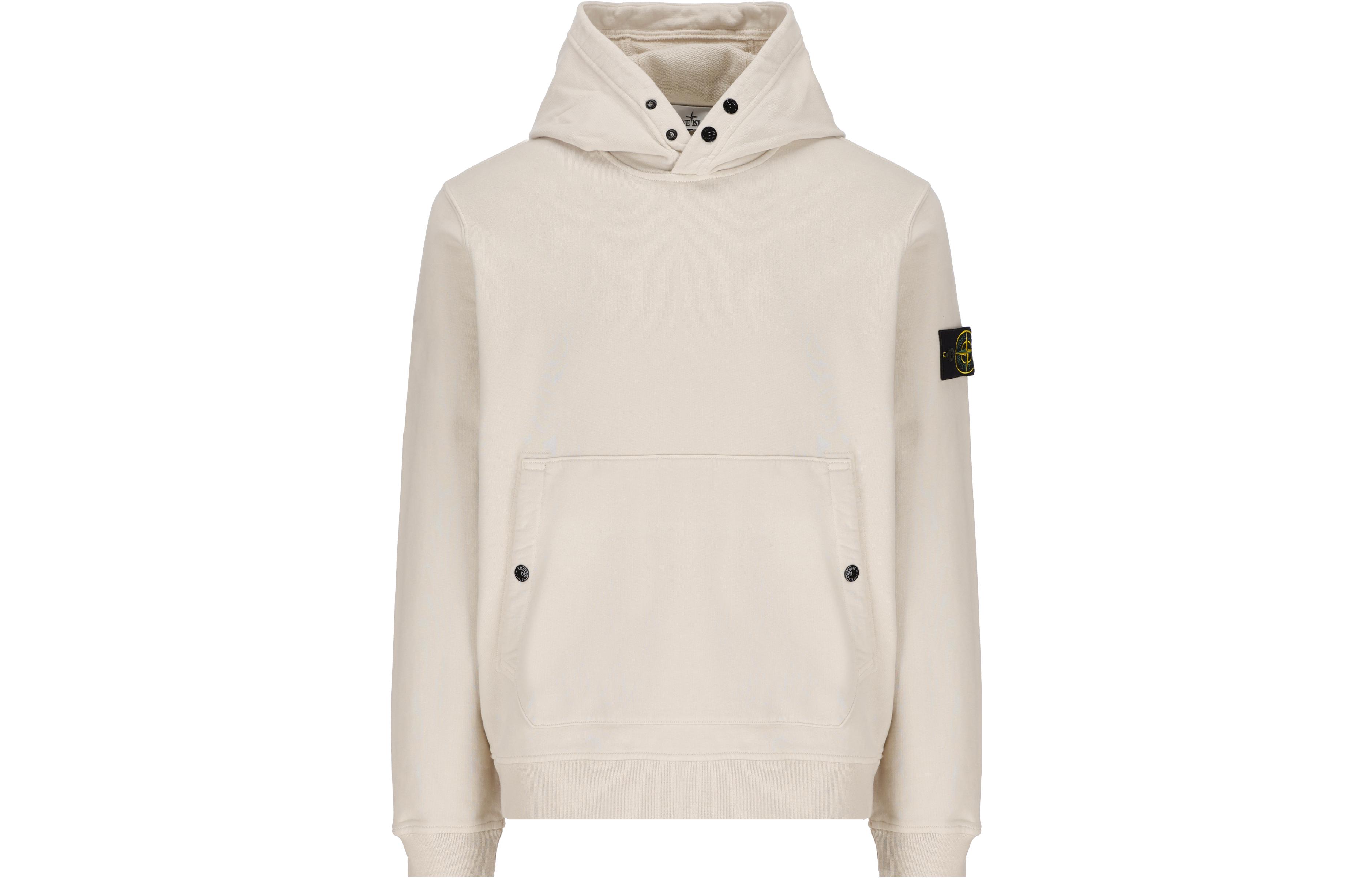 Stone Island FW23 Beige Hoodie with Logo Print for Men 791561720-V0097