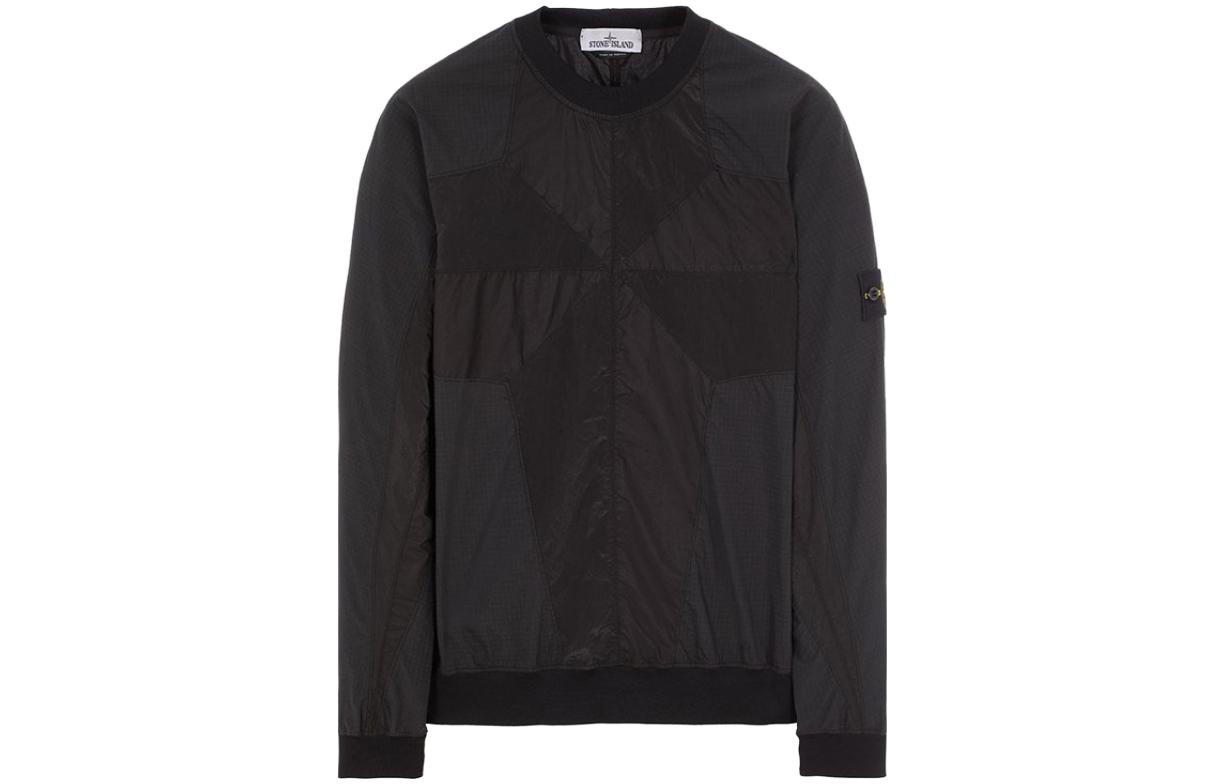 Stone Island FW23 Black Crewneck Pullover Sweatshirt for Men 761560254-V0029