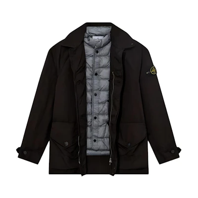 Stone Island FW23 Black David-TC Jacket with Detachable Down Liner for Men 791541449-v0029