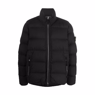 STONE ISLAND FW23 Black Quilted Down Jacket Metallic Nylon Unisex 791544028-V0029
