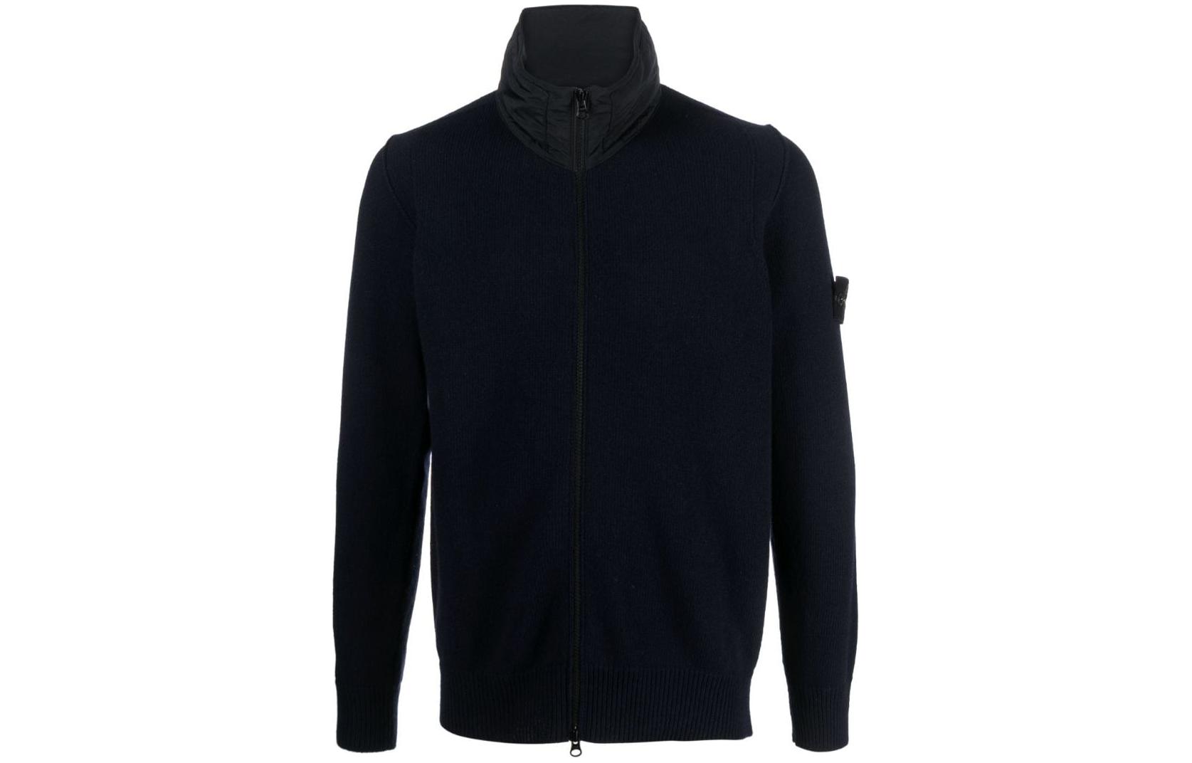 Stone Island FW23 Black Zip-Up High Neck Sweatshirt 7915504A3-V0020