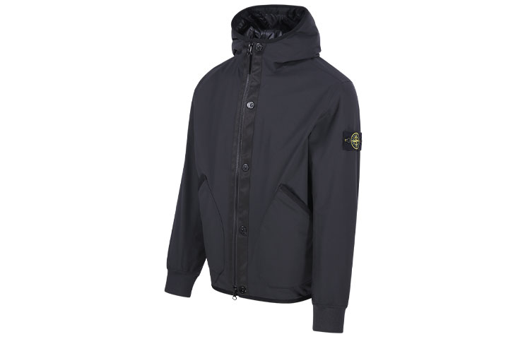 STONE ISLAND FW23 Black Zip-Up Hoodie Jacket with Logo Patch for Men. 791541027-V0029 圖 4
