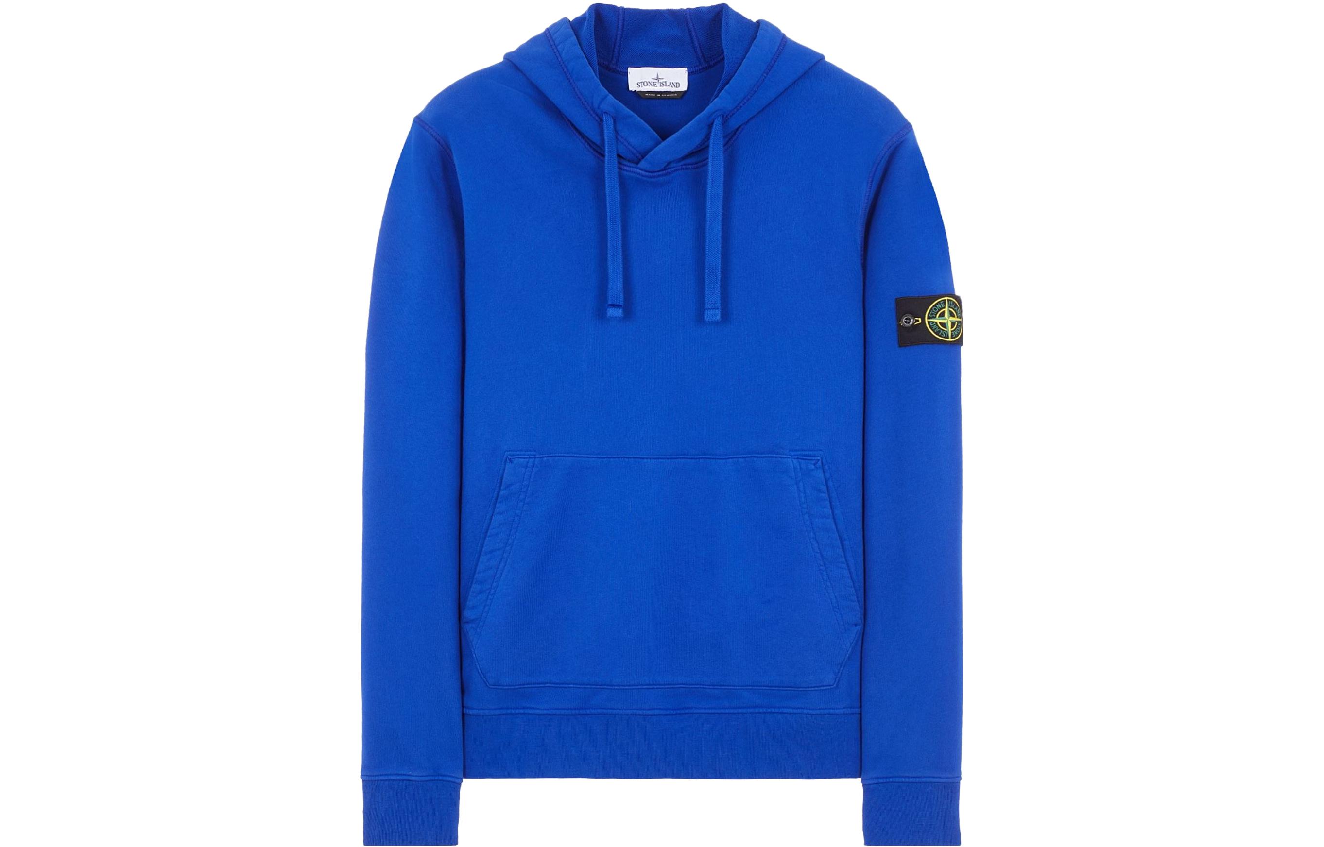 Stone Island FW23 Blue Solid Color Slim Fit Hoodie 791564151-V0022