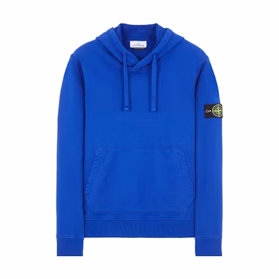 Stone Island FW23 Blue Solid Color Slim Fit Hoodie 791564151-V0022