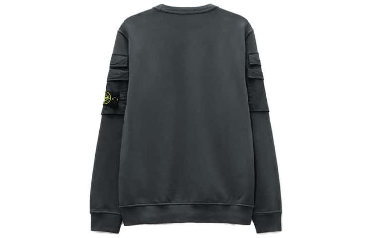 STONE ISLAND FW23 Cotton Canvas Crewneck Sweatshirt Grey Unisex 791560577-V0062 圖 3