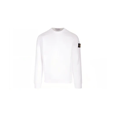 Stone Island FW23 Crewneck Logo Sweatshirt Long Sleeve White - 791562420-V0001