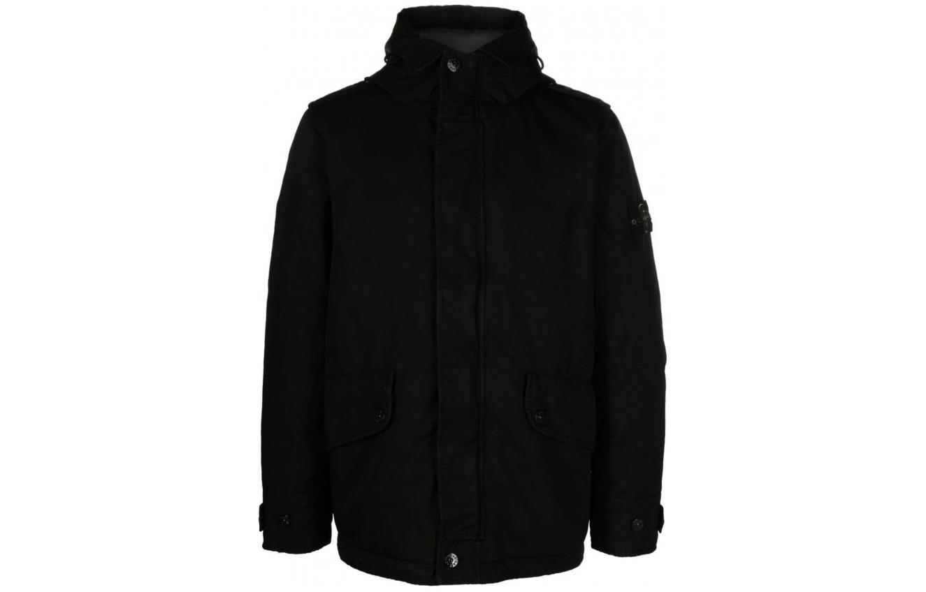 Stone Island FW23 David-TC Hooded Jacket with Zip and Patch Black 791541349-V0029