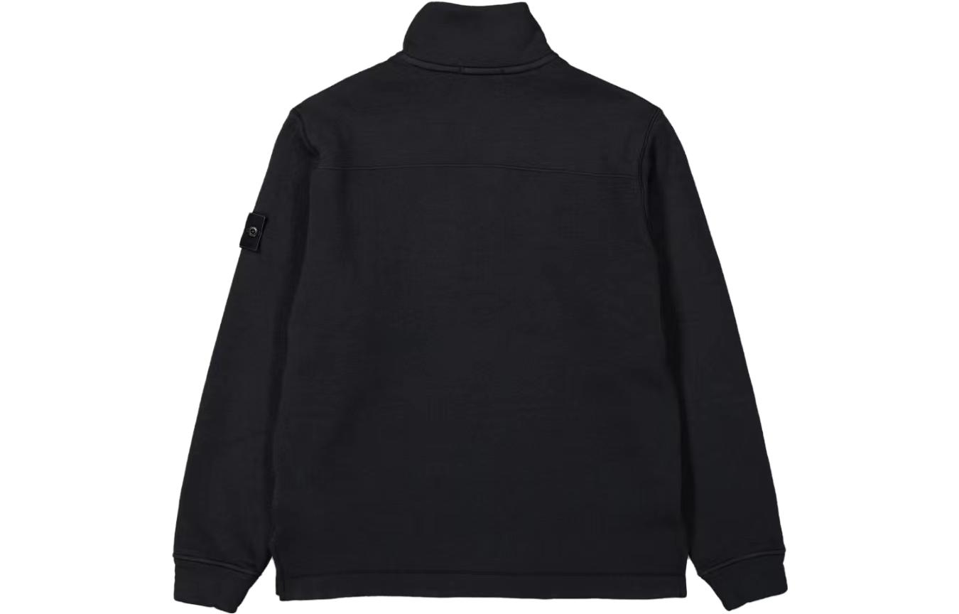 STONE ISLAND FW23 Ghost Pieces Black Label Half-Zip Wool Sweater Black . 7915631F3-V0029 圖 4