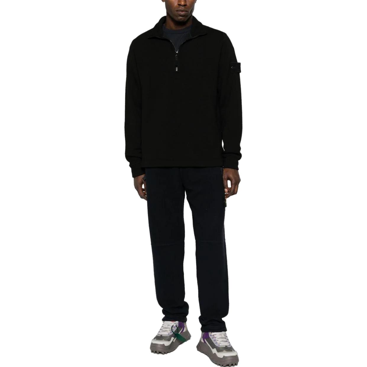 STONE ISLAND FW23 Ghost Pieces Black Label Half-Zip Wool Sweater Black . 7915631F3-V0029 圖 5