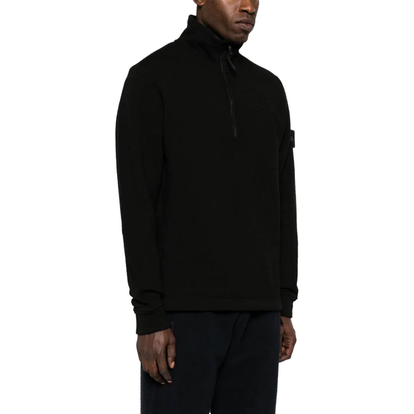 STONE ISLAND FW23 Ghost Pieces Black Label Half-Zip Wool Sweater Black . 7915631F3-V0029 圖 7