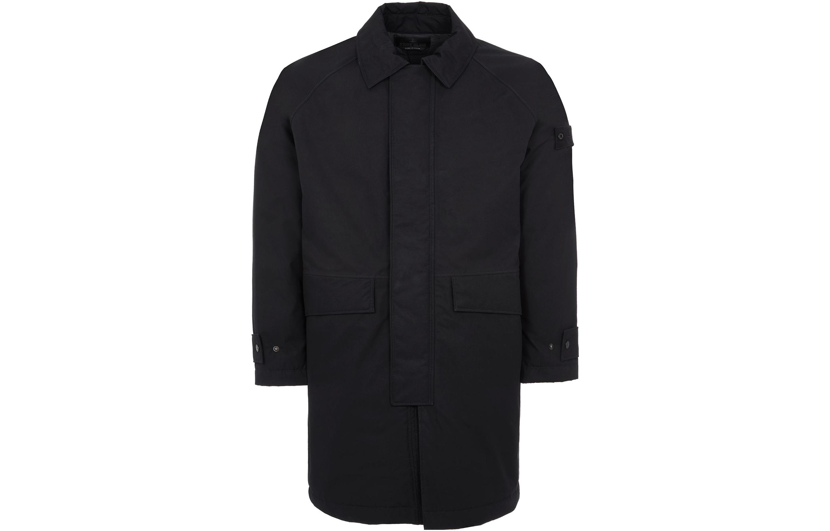 Stone Island FW23 Ghost Pieces Black Label Zip-Up Collar Jacket Unisex Black 7915710F1-V0029