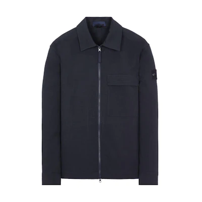Stone Island FW23 Ghost Pieces Navy Blue Zip-Up Collar Jacket Unisex 7915115F2-V0020