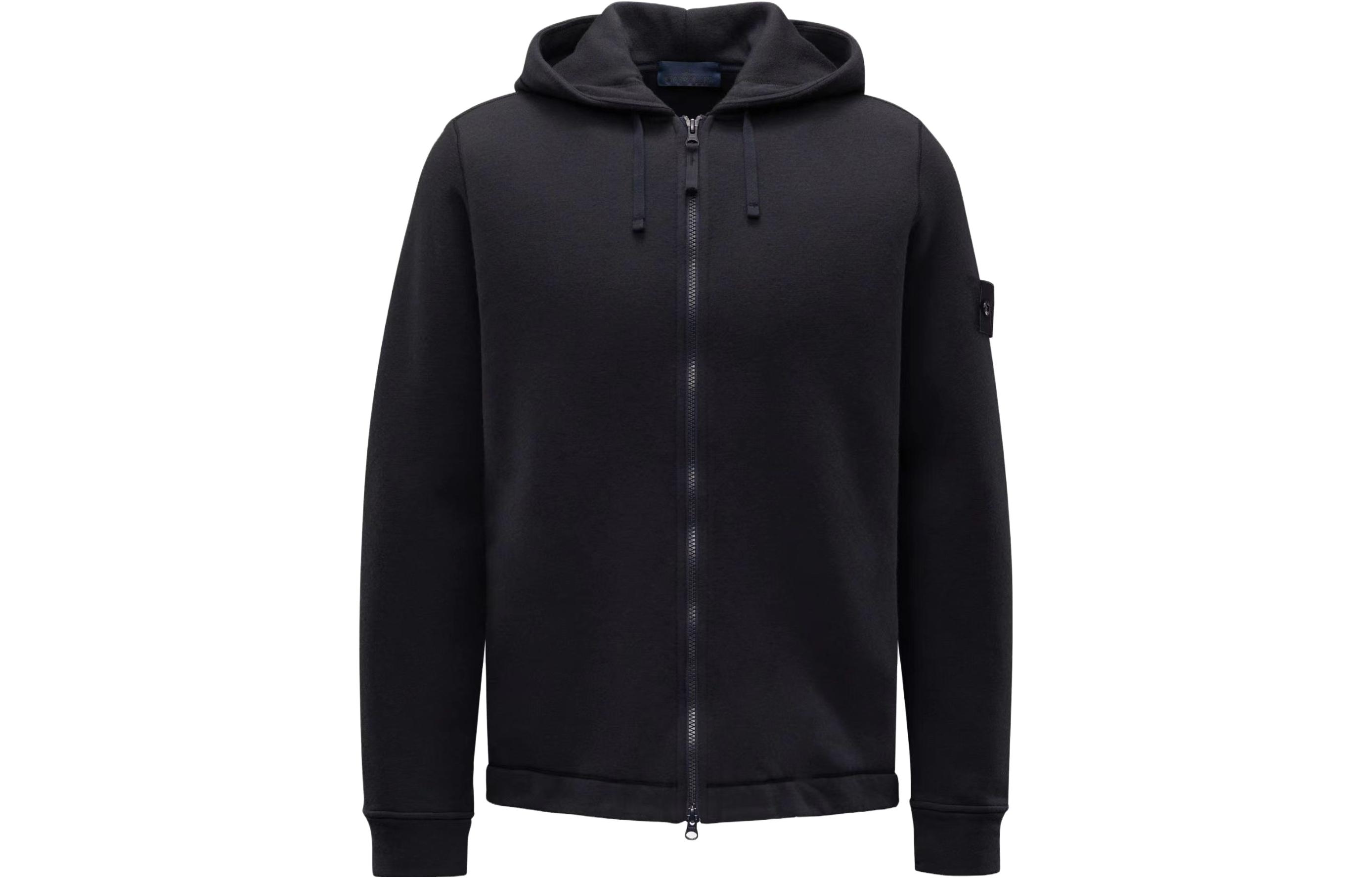 Stone Island FW23 Ghost Series Black Label Wool Hoodie Navy Blue 7915632F3-V0020