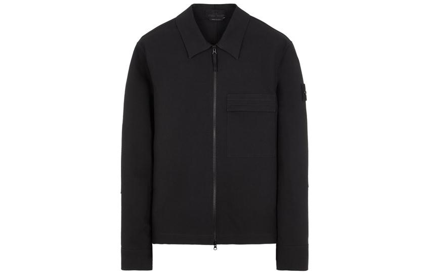 Stone Island FW23 Ghost Series Black Label Zip-Up Collar Jacket - Unisex Black 7915115F2-V0029