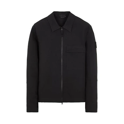 Stone Island FW23 Ghost Series Black Label Zip-Up Collar Jacket - Unisex Black 7915115F2-V0029