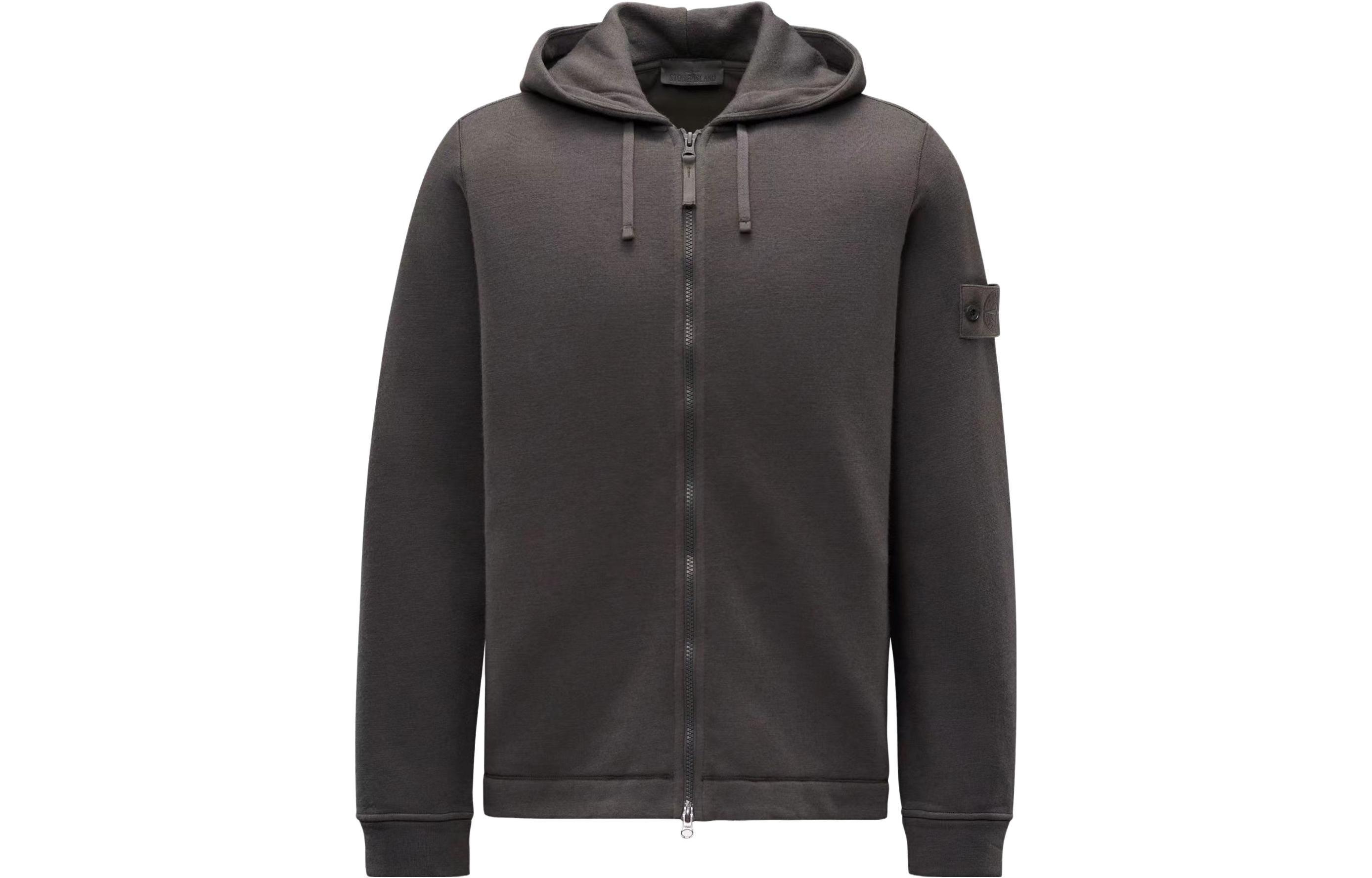 Stone Island FW23 Ghost Wool Blend Zip Hoodie Grey Pullover 7915632F3-V0067