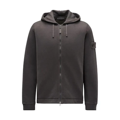Stone Island FW23 Ghost Wool Blend Zip Hoodie Grey Pullover 7915632F3-V0067
