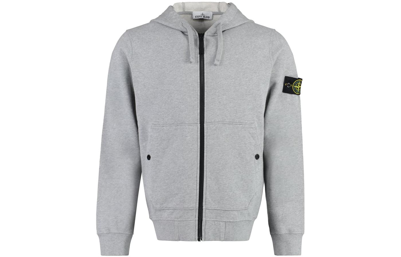 Stone Island FW23 Gray Zip-Up Hoodie Casual Wear 791561620-V0M64