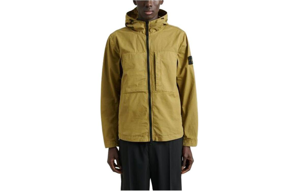 Stone Island FW23 Green Hoodie Jacket with Logo and Drawstring for Men 781543310-V0098