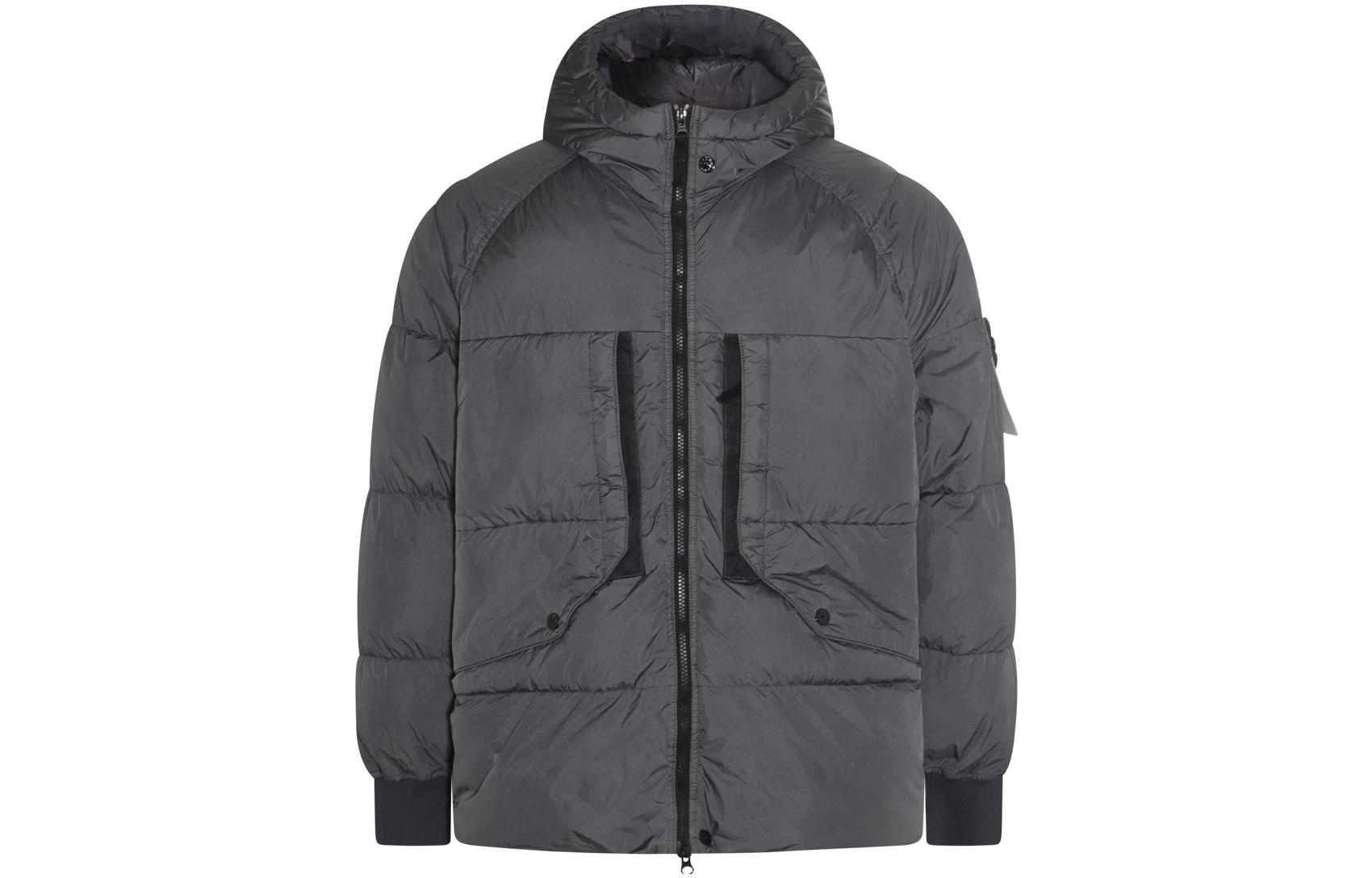 STONE ISLAND FW23 Grey Puffer Hooded Jacket Unisex 791540723-V0062