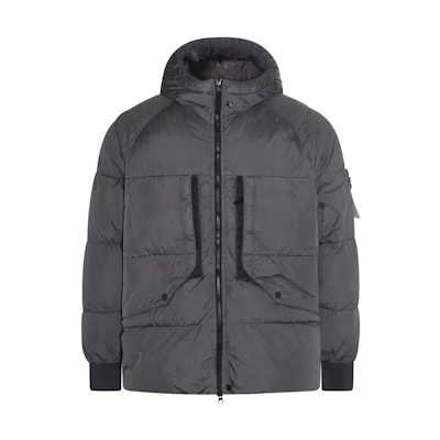 STONE ISLAND FW23 Grey Puffer Hooded Jacket Unisex 791540723-V0062