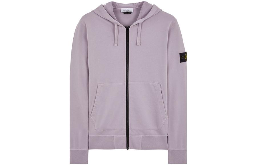 Stone Island FW23 Lavender Purple Hoodie with Logo and Zipper - 791564251-V0047