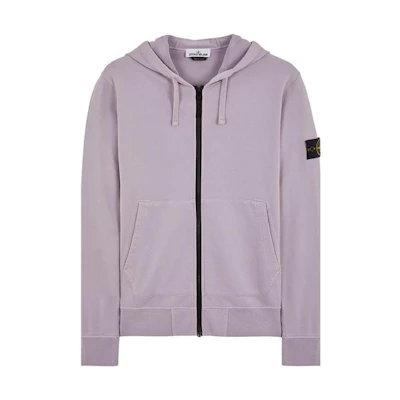 Stone Island FW23 Lavender Purple Hoodie with Logo and Zipper - 791564251-V0047