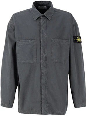 STONE ISLAND FW23 Logo Badge Button-Up Straight Long Sleeve Shirt Men Grey 7915112WN-V0162 Buy STONE ISLAND FW23 Logo Badge Button-Up Straight Long Sleeve Shirt Men Grey 7915112WN-V0162