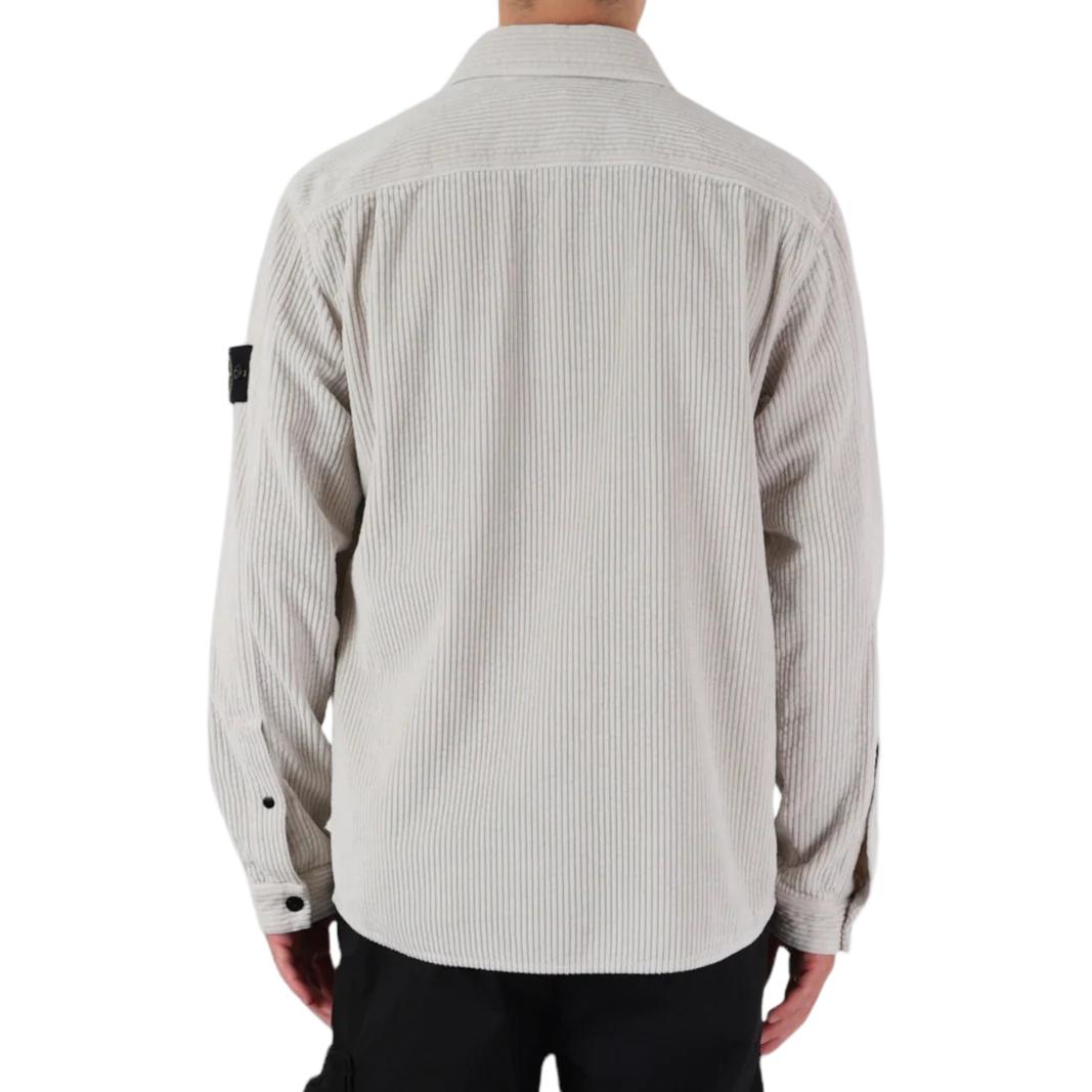 Sizing Stone Island FW23 Long Sleeve Shirt Button-Up with Logo Patch - Plaster Grey () 791511311-V0097
