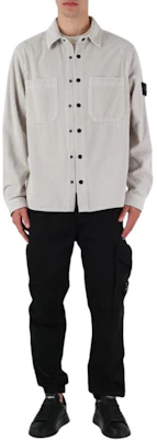 Stone Island FW23 Long Sleeve Shirt Button-Up with Logo Patch - Plaster Grey () 791511311-V0097 Cheap Stone Island FW23 Long Sleeve Shirt Button-Up with Logo Patch - Plaster Grey () 791511311-V0097