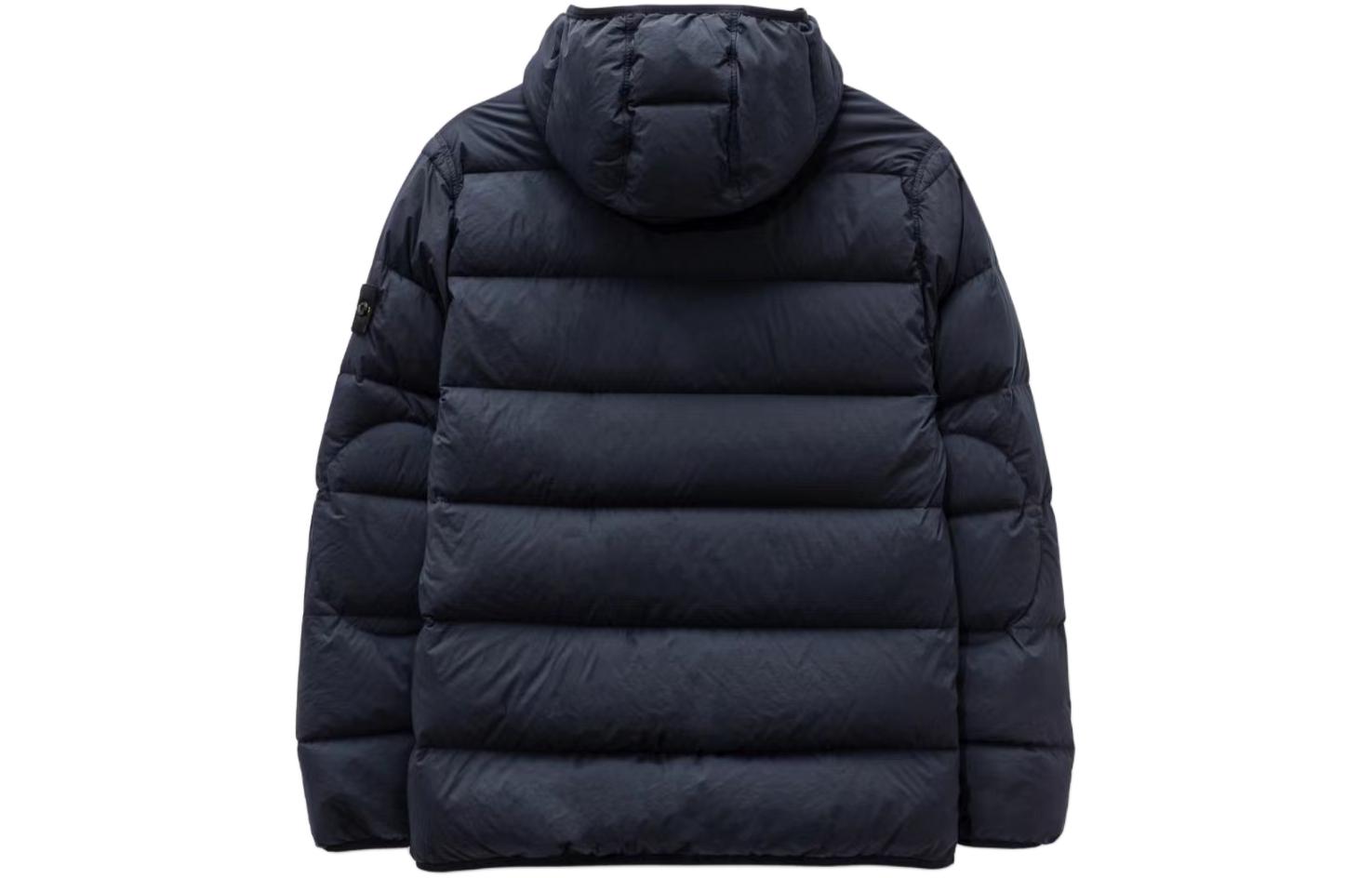 Stone Island FW23 Metal Nylon Quilted Logo Hooded Down Jacket Navy Unisex. 791543728-V0020 圖 3