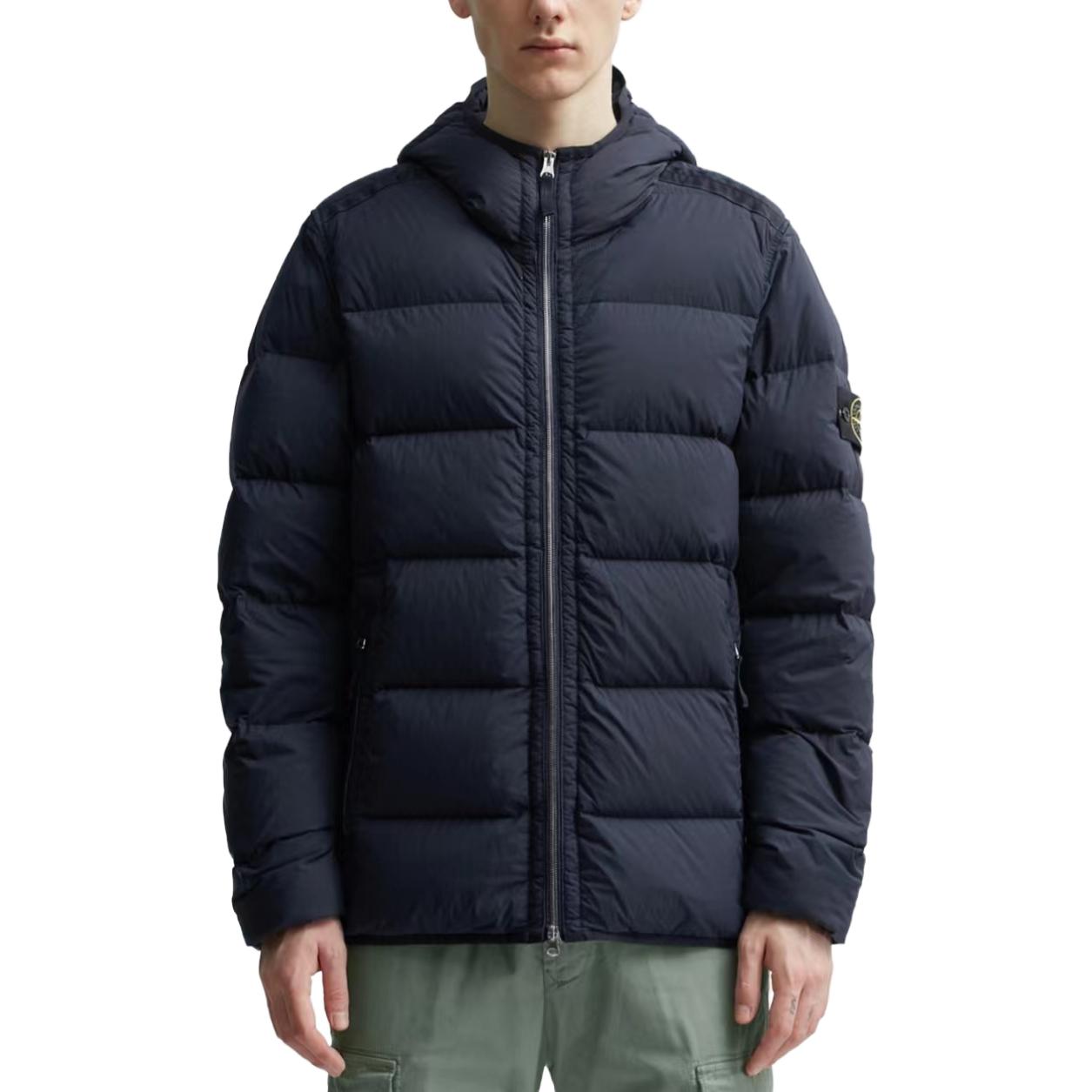 Stone Island FW23 Metal Nylon Quilted Logo Hooded Down Jacket Navy Unisex. 791543728-V0020 圖 4