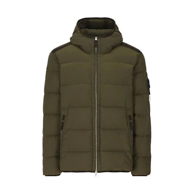 STONE ISLAND FW23 Metallic Nylon Hooded Puffer Jacket Green Unisex 791543728V0058
