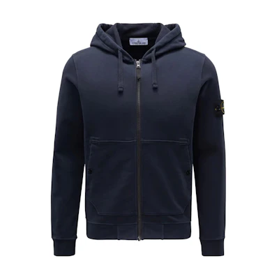 STONE ISLAND FW23 Navy Blue Hoodie with Logo and Drawstring for Men. 791561620-V0020