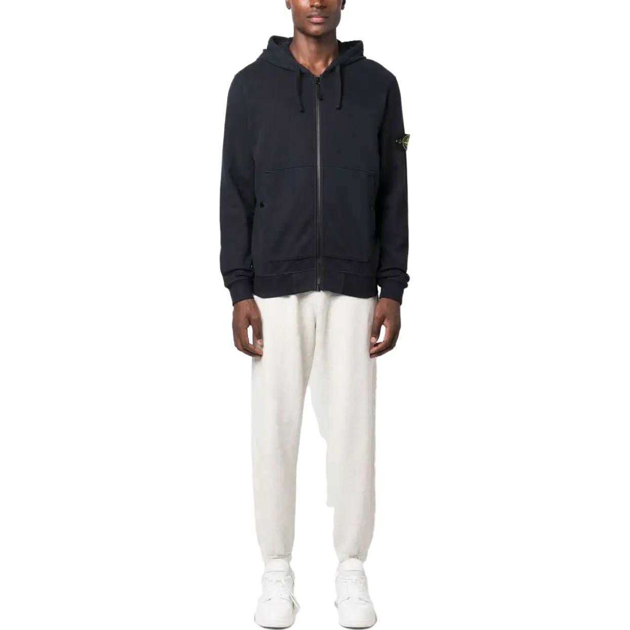 STONE ISLAND FW23 Navy Blue Hoodie with Logo and Drawstring for Men. 791561620-V0020 圖 3