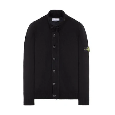 STONE ISLAND FW23 Navy Blue Knit Sweater Unisex Long Sleeve Cardigan 7915547A3-A0020