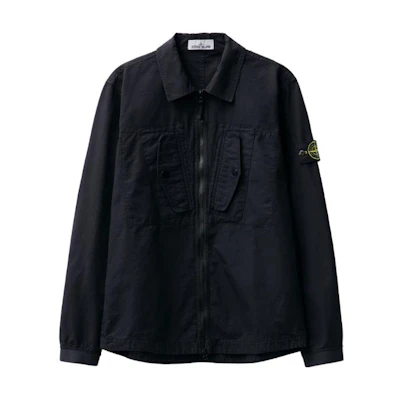 Stone Island FW23 Navy Blue Zip Sleeve Patch Shirt Jacket Men 791511112-V0020
