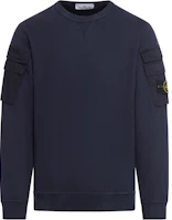 Stone Island FW23 Navy Cotton Crewneck Sweatshirt with Sleeve Pocket Casual Wear 791560577-V0020 Stone Island FW23 Navy Cotton Crewneck Sweatshirt with Sleeve Pocket Casual Wear 791560577-V0020