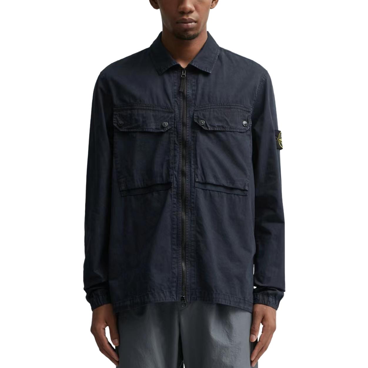STONE ISLAND FW23 Navy Organic Cotton Washed Logo Shirt Jacket 7915102WN-V0120 圖 4