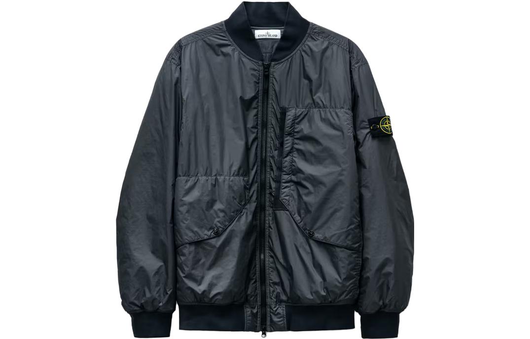 Stone Island FW23 Nylon Bomber Jacket Grey Black 791540923-V0062