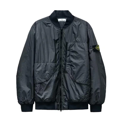Stone Island FW23 Nylon Bomber Jacket Grey Black 791540923-V0062